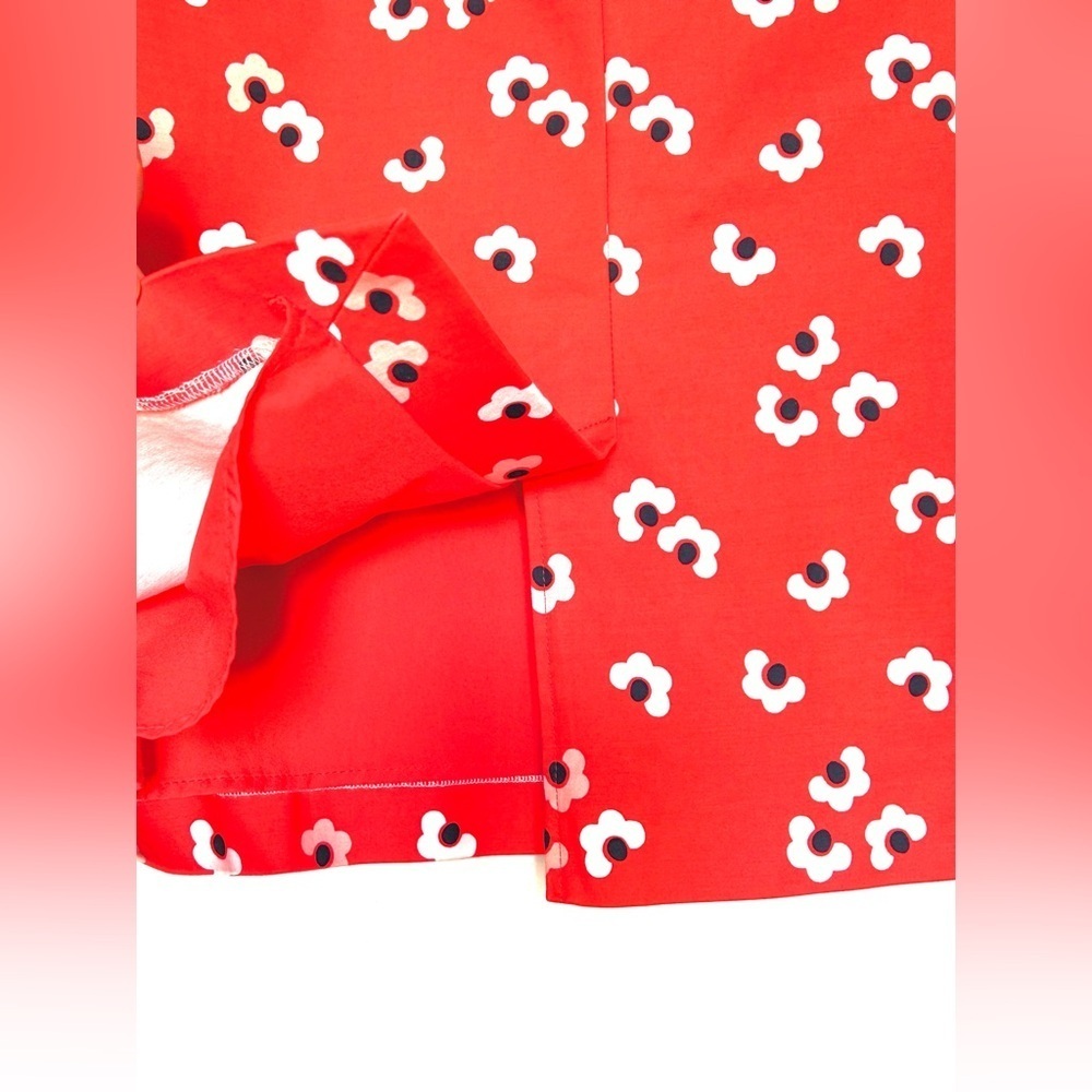 Boden Red Pencil Skirt with White Patterns - Picture 7 of 15